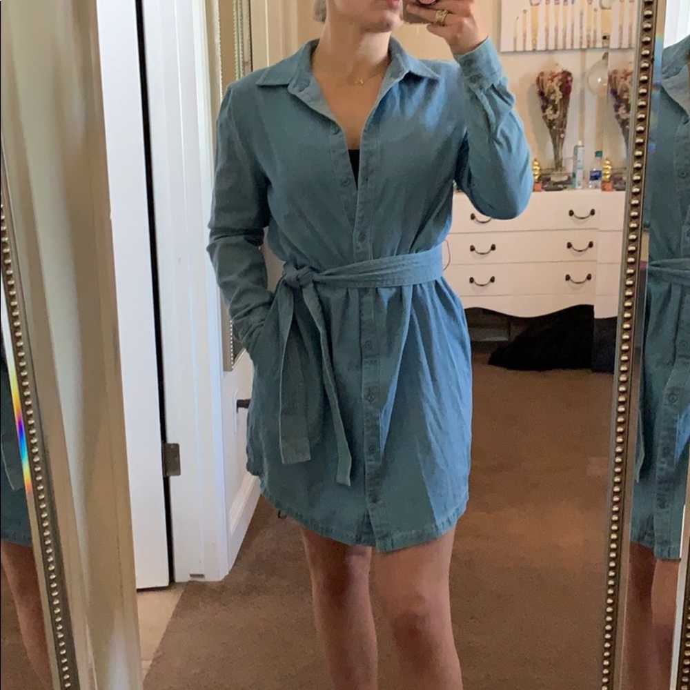 Denim long sleeve dress